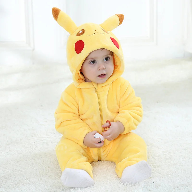 Boys Girls Squirtle Costume 0-3 Y Baby Romper Anime Pokemon Cosplay Kigurumi Blue Cute Pajama Onesie Halloween Animal Clothes