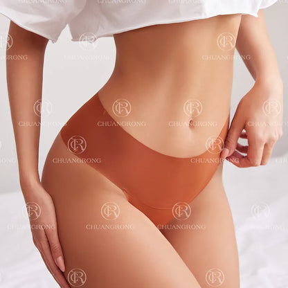 Laser Cut Sexy Seamless Panty Mid Waist Breathable Cotton Women's T-back Panties Hipster Briefs Thong