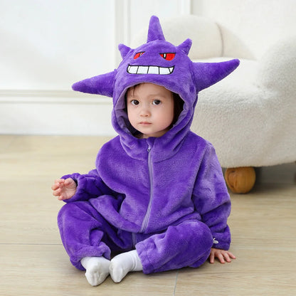 Boys Girls Squirtle Costume 0-3 Y Baby Romper Anime Pokemon Cosplay Kigurumi Blue Cute Pajama Onesie Halloween Animal Clothes